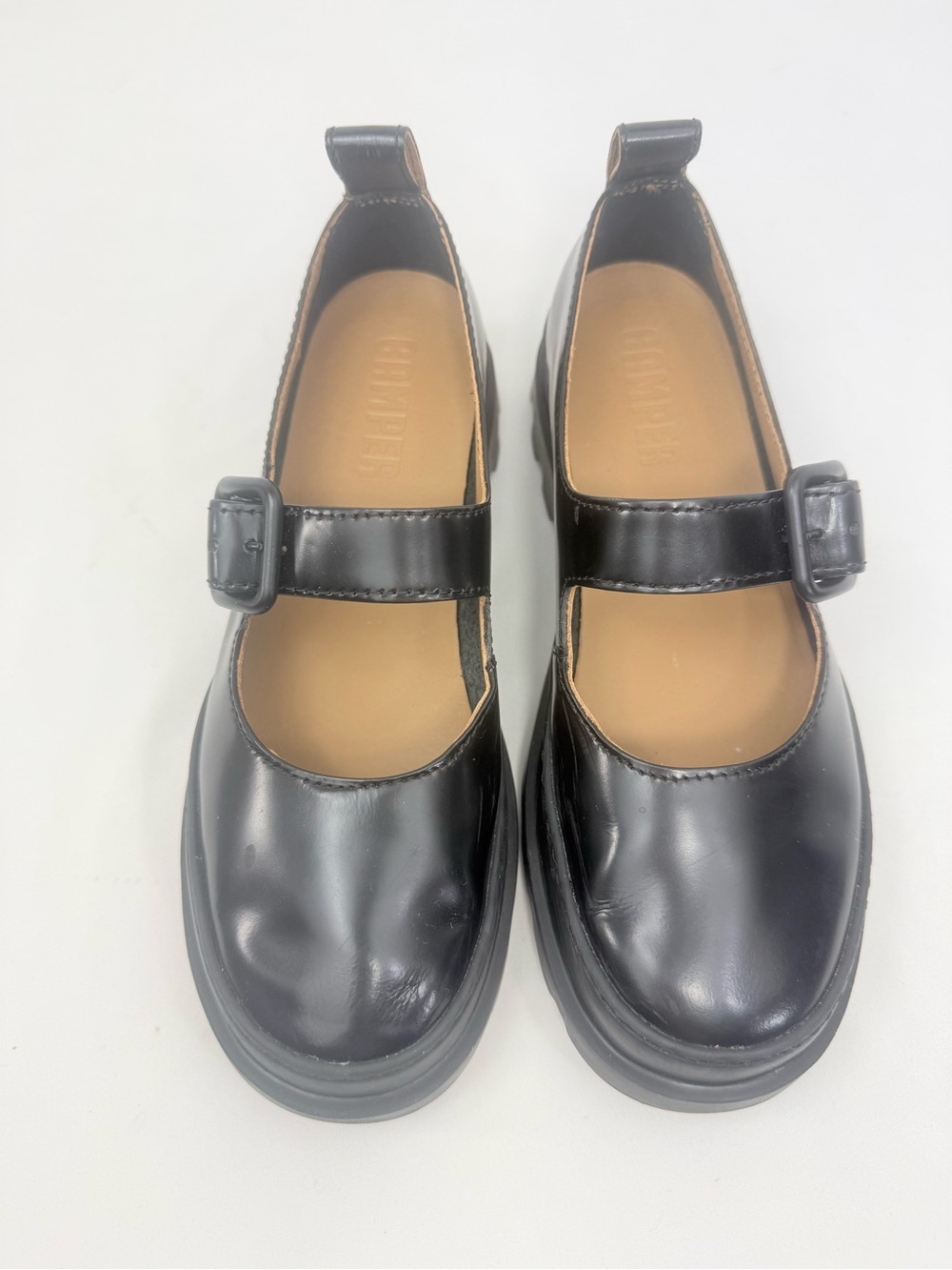 Camper BRUTUS Black Leather Low Heel Side Buckle Lightweight Mary Jane Shoes - Picture 5 of 16